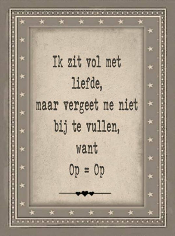 Nostalgisch foto en tekstbordje no. 552 (4 stuks) ik zit vol met liefde