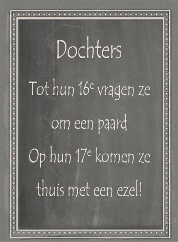 Nostalgisch foto en tekstbordje no. 564 (4 stuks) dochters 16e