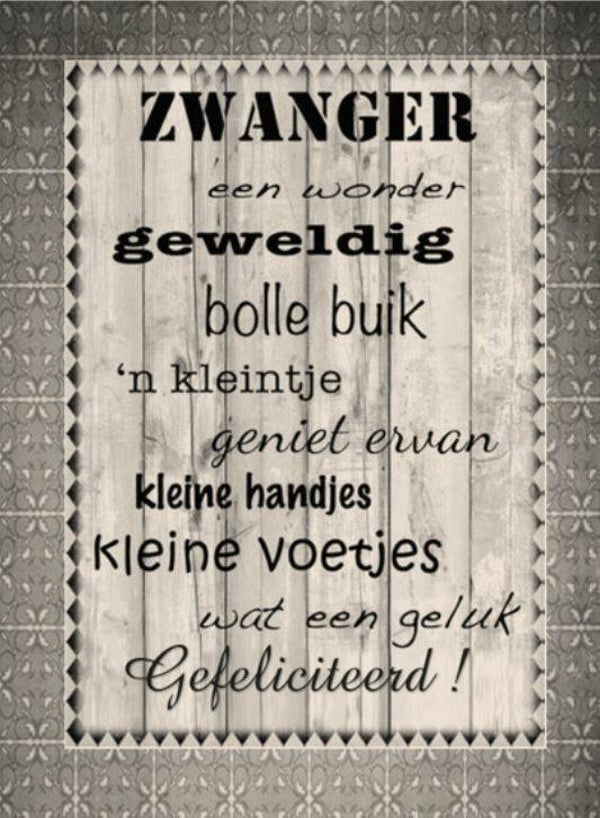 Nostalgisch foto en tekstbordje no. 576 (4 stuks) zwanger kader