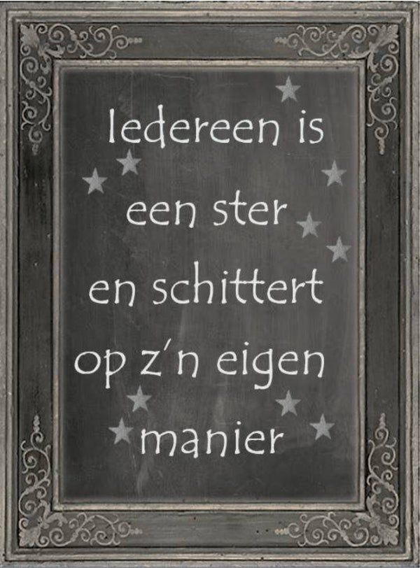 Nostalgisch foto en tekstbordje no. 624 (4 stuks) iedereen is een star