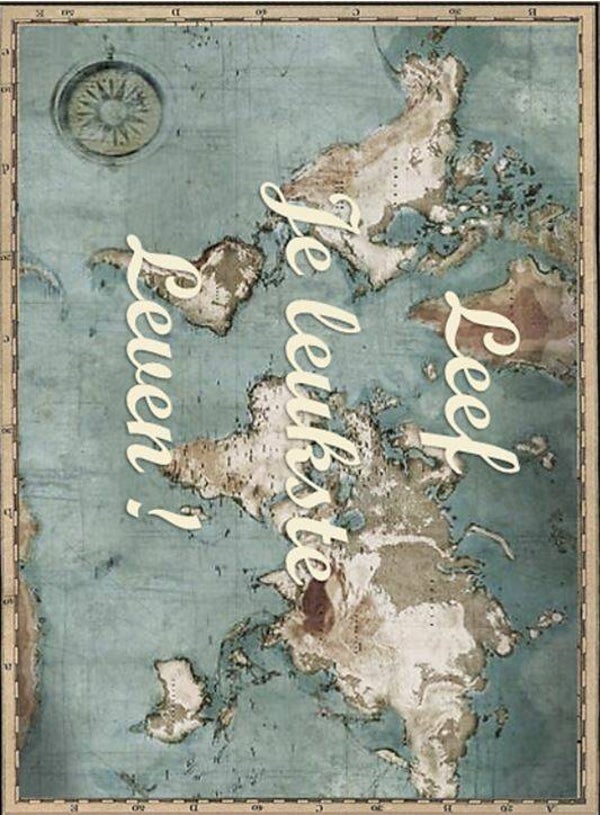 Nostalgisch foto en tekstbordje no. 659 (4 stuks) leef je leukste leven aarde