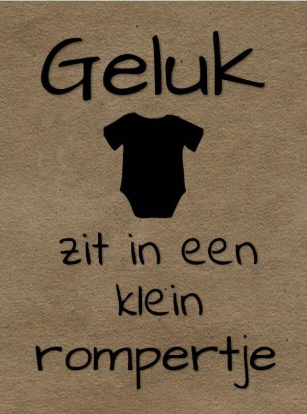 Nostalgisch foto en tekstbordje no. 663 (4 stuks) geluk rompertje