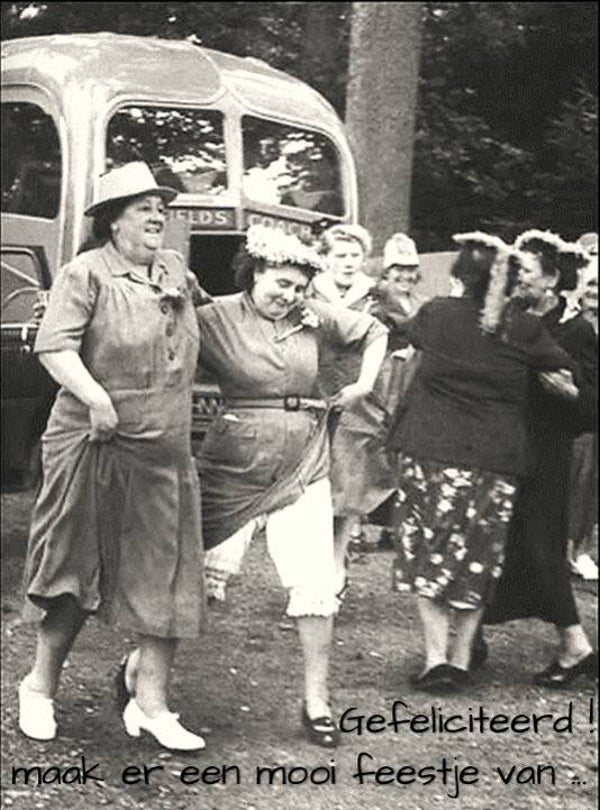 Nostalgisch foto en tekstbordje no. 714 (4 stuks)gefeliciteerd maak er een feesje van