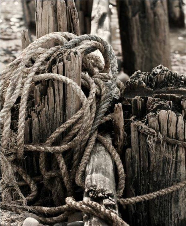 Nostalgisch foto en tekstbordje no. 753 (4 stuks) touwen sober