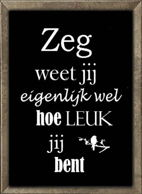 Nostalgisch foto en tekstbordje no. 773 (4 stuks) zeg weet je wel bruin kader