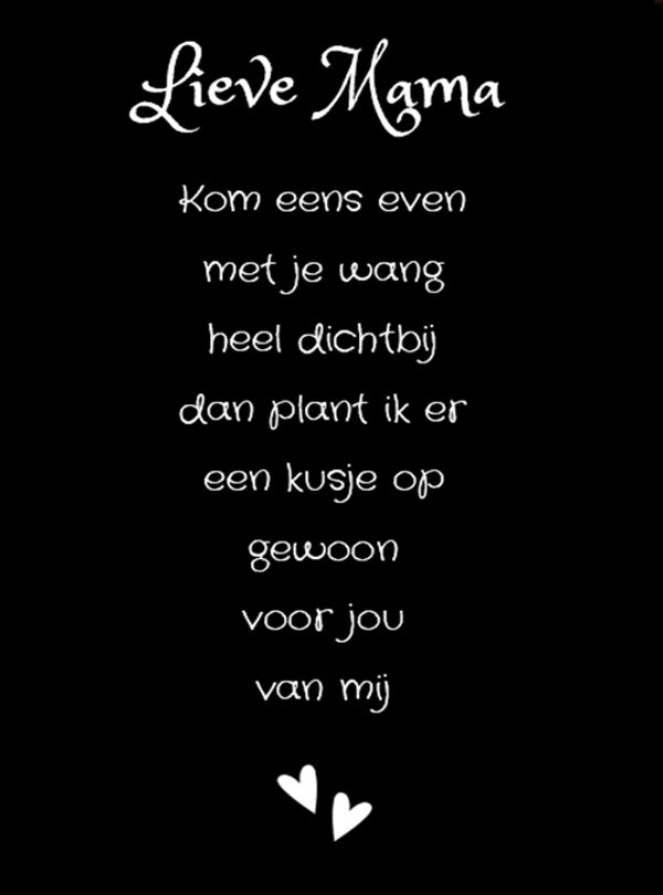 Nostalgisch foto en tekstbordje no. 801   ( 4 stuks) lieve mama