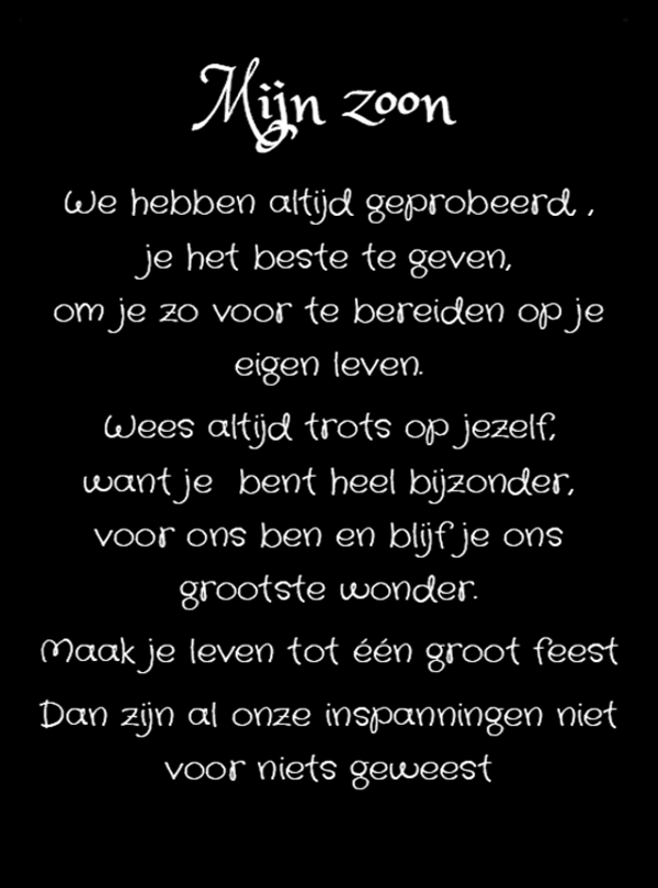 Nostalgisch foto en tekstbordje no. 804   ( 4 stuks) mijn zoon  andere tekst