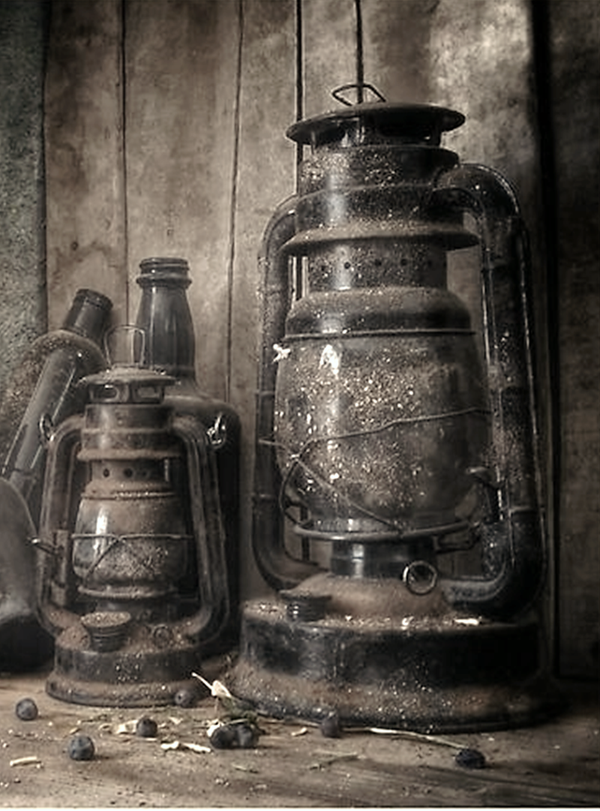 Nostalgisch foto en tekstbordje no. 818   ( 4 stuks) 2 lantaarns