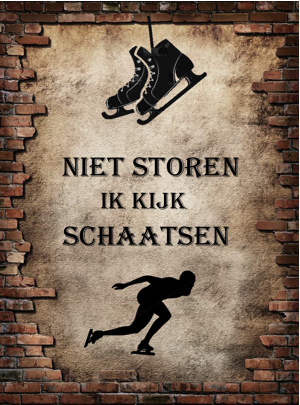 Nostalgisch foto en tekstbordje no. 829   ( 4 stuks) schaatsen