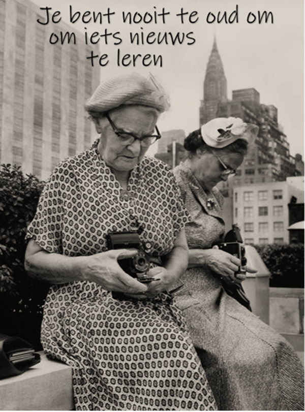 Nostalgisch foto en tekstbordje no. 833   ( 4 stuks) nooit te oud om te leren