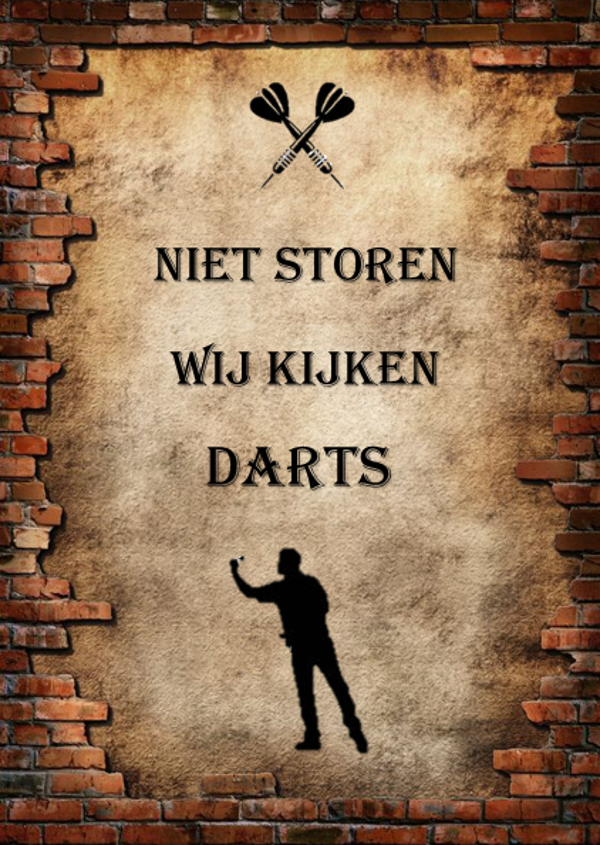 Nostalgisch foto en tekstbordje no.853   ( 4 stuks) darts