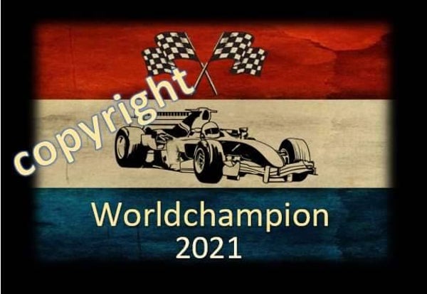 Nostalgisch foto of tekstbordje 902 (4 stuks) worldchampion vlag