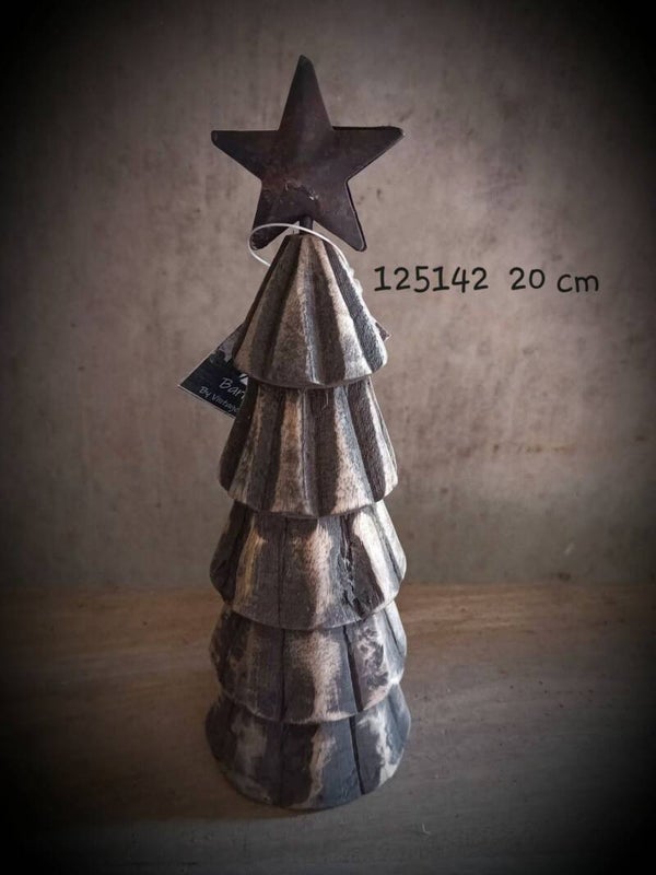 125142 houten boompje met ster 20 cm