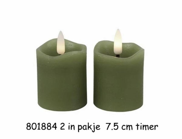 1884 stompkaarsje led olive /2 gaan per 3 pakjes