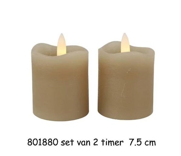 1880 stompkaarsje led 7.5 cm gaan per 3