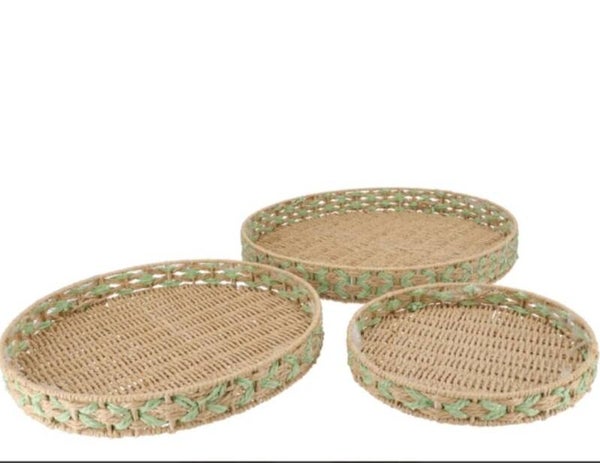 Set dienbladen pistache