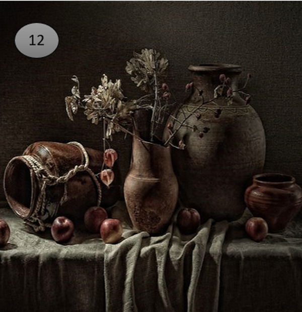 Viltje no.12 potten roze bloemetjes en roze appels