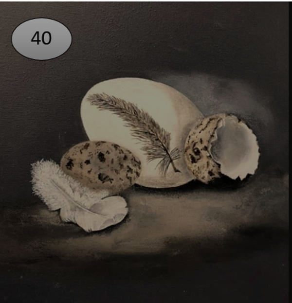 Viltje no.40   kwartelei en wit ei