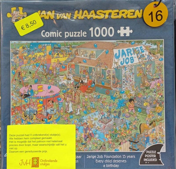 ( 16 doos) Jarige Job, ieder kind een verjaardag 1000 stukjes