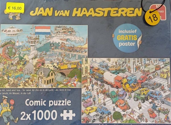( 18 doos) Ter land ter zee en in de lucht/ Verkeerschaos 2x 1000 stukjes
