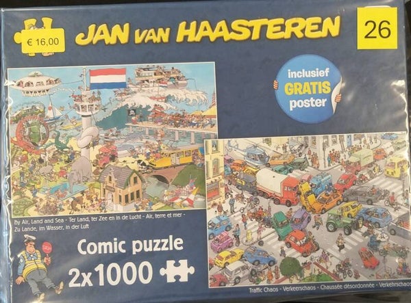 (  26 doos ) Ter land ter zee en in de lucht/ Verkeerschaos 2x 1000 stukjes
