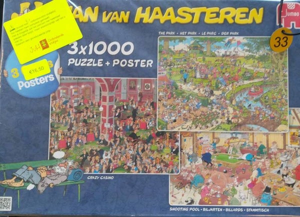 ( 33 doos) Crazy casino/ Het park/ Biljarten 3x 1000 stukjes