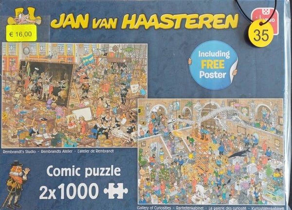 ( 35 doos)  Rembrandts atelier/ Rariteitenkabinet 2x 1000 stukjes
