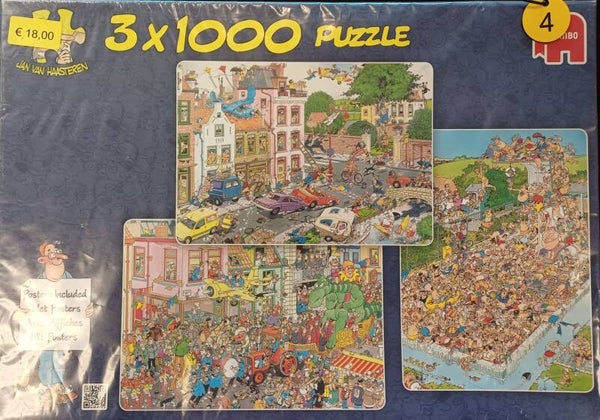 ( 4 doos ) Vrijdag de 13de/ Carnaval/ Zwembadpret 3x 1000 stukjes