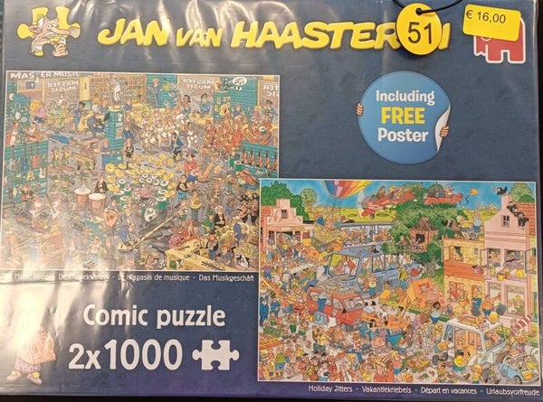 ( 51 doos) de muziekwinkel/ Vakantiekriebels 2x 1000 stukjes