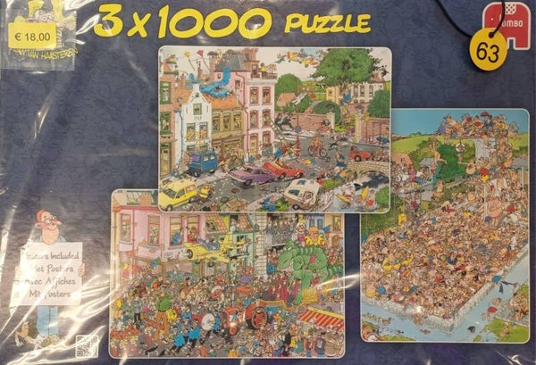 ( 63 doos ) Vrijdag de 13de/ Carnaval/ Zwembadpret 3x 1000 stukjes