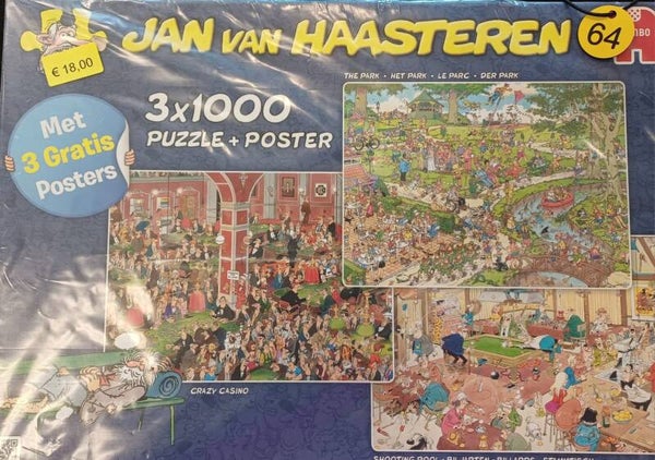 ( 64 doos ) Het park/ Crazy casino/ Biljarten 3x 1000 stukjes