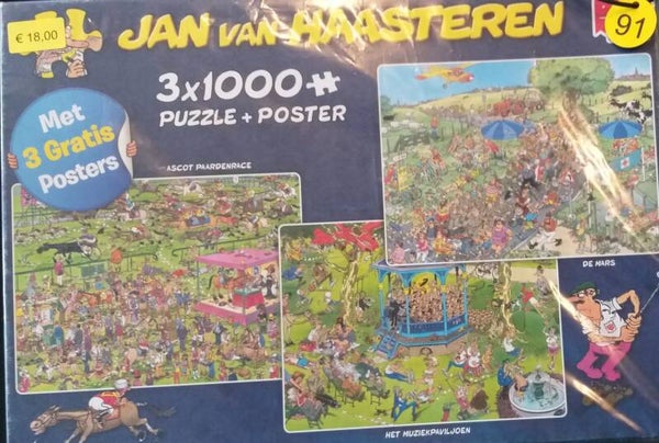 ( 91 doos) Ascot paardenrace/De Mars/Muziekpaviljoen 3x 1000 stukjes