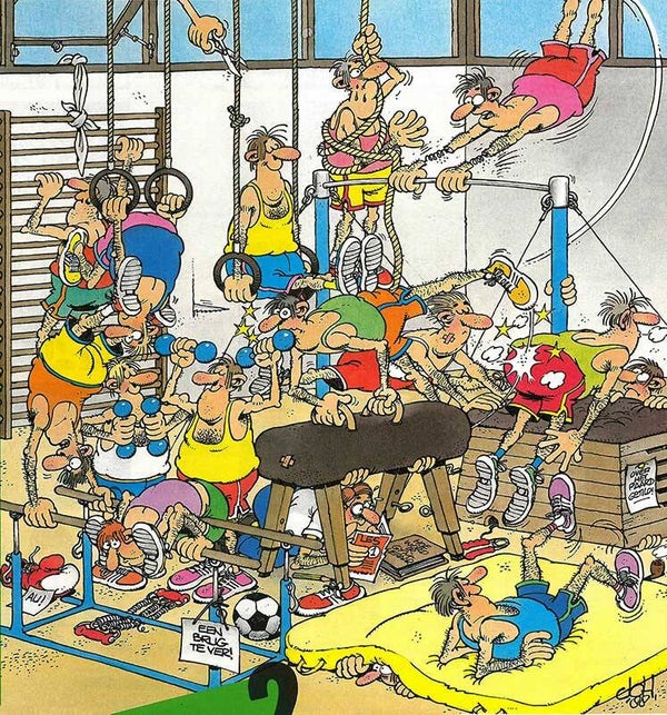 ( 6 zak oranje) In de gymzaal 150 stukjes
