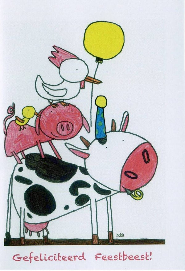 KAART Gefeliciteerd feestbeest