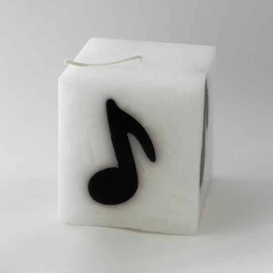 KAARS Blok kaars muziek noten of sterren
