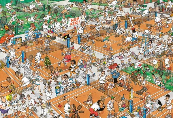 ( 27 zak blauw) Tennisbaan 2000 stukjes