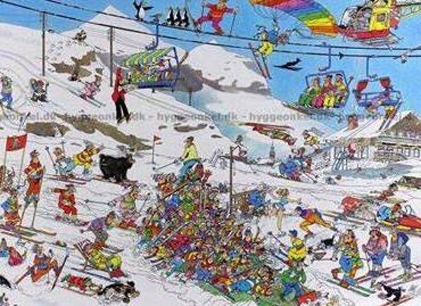 ( 29 zak blauw) Wintersport 1000 stukjes