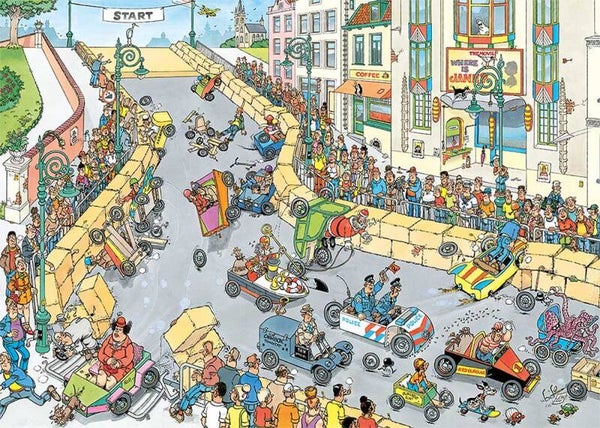 ( 22 zak blauw) Zeepkistenrace 1000 stukjes
