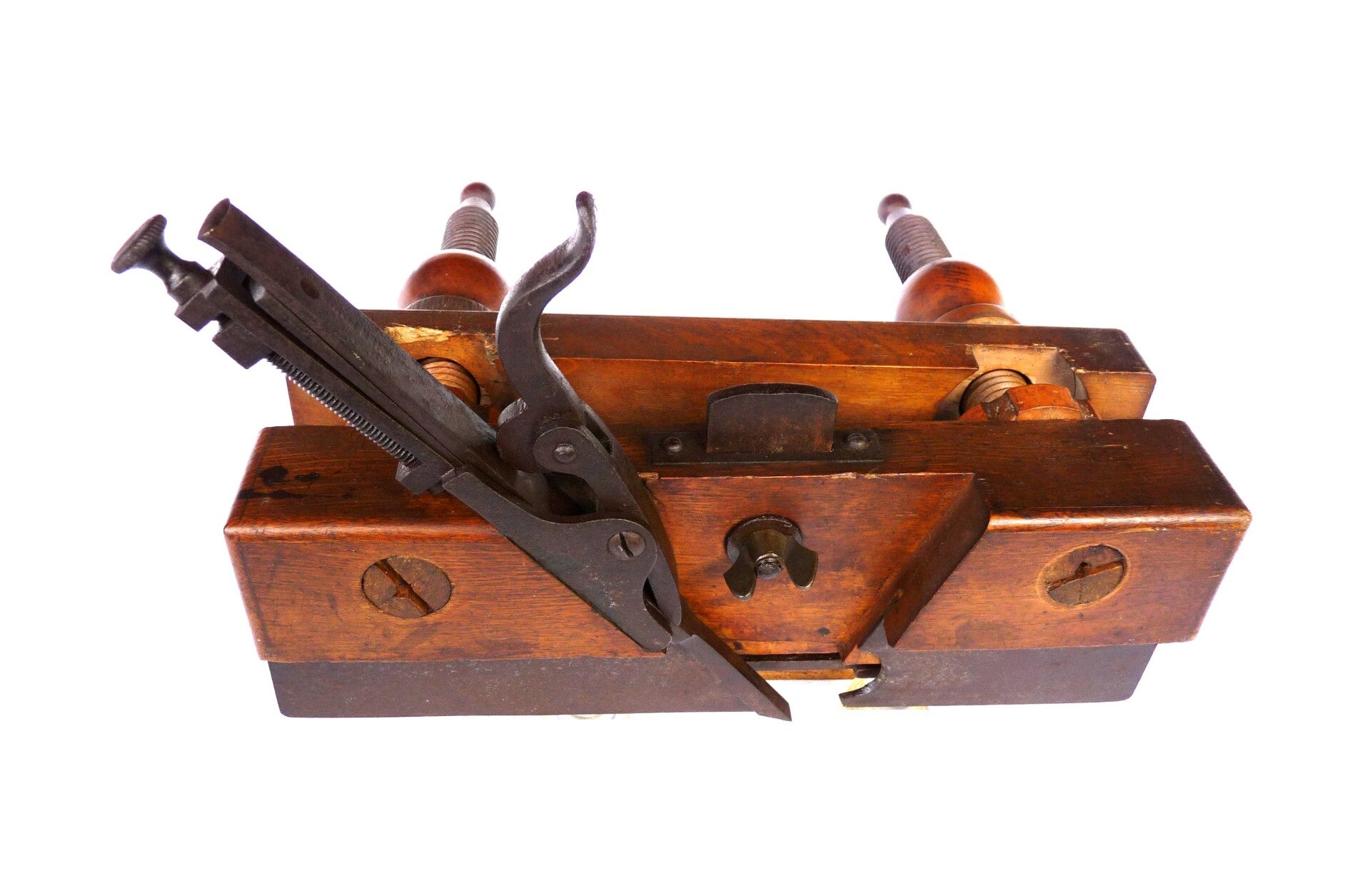 Lfd. Nr. 014 - Seltener Nuthobel mit besonderem Mechanismus zur Einstellung