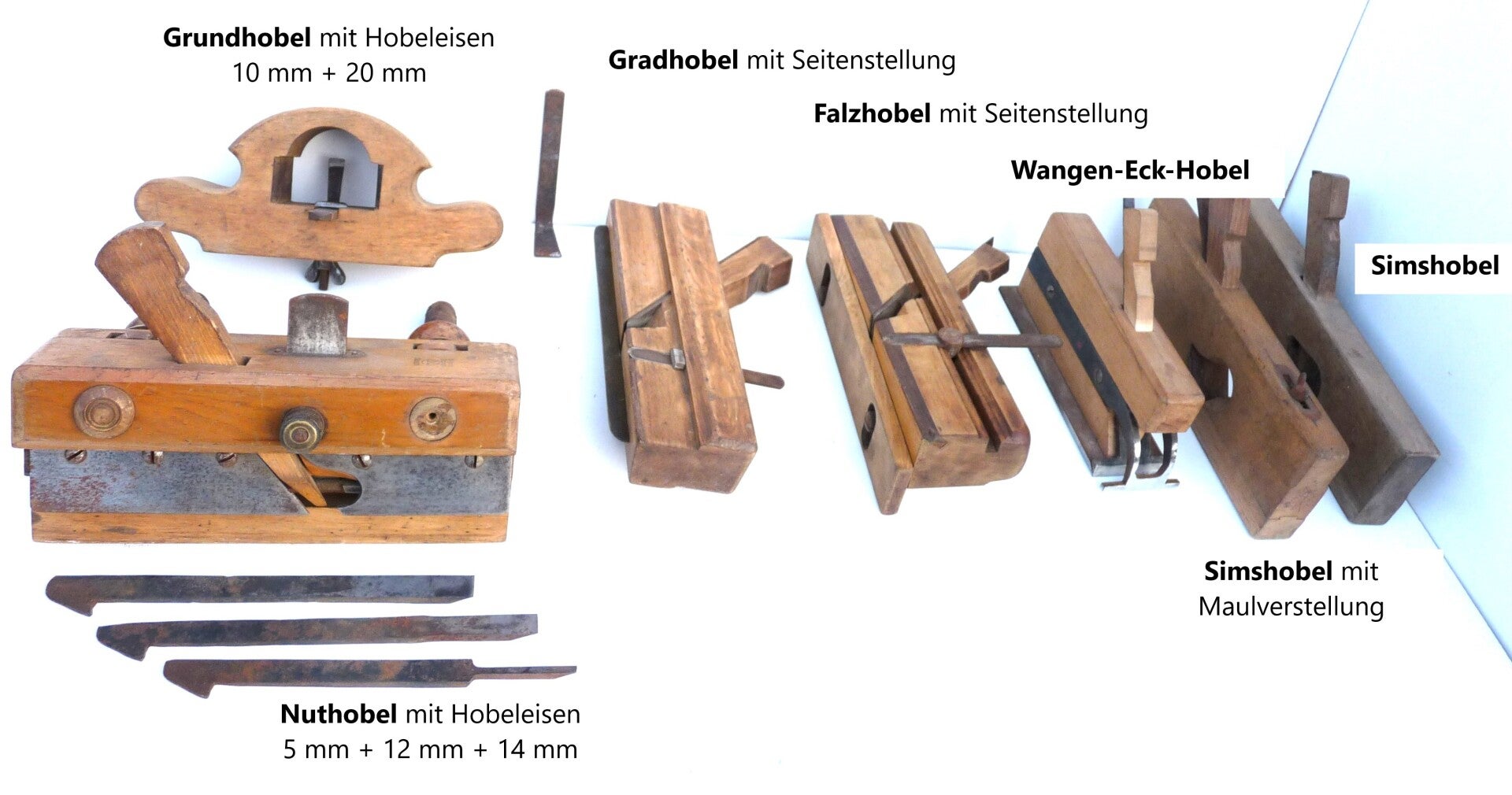 Lfd. Nr. 016 - Hochwertige Deutsche Spezialhobel für Schreiner, direkt für die Hobelbank und Werkstatt