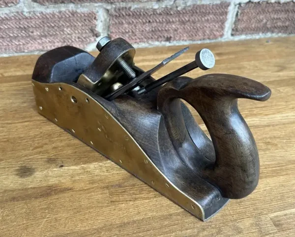 Lfd.Nr. 111 - Brass & Steel Wooden Infill Smoothing Plane