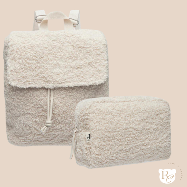 Rugtasje + Etui Bouclé - Naturel
