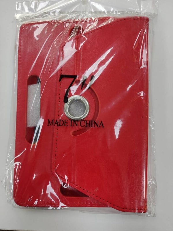 7 INCH RED LEATHER CASE