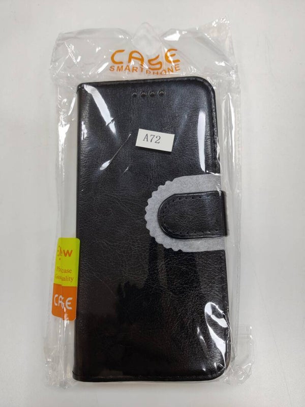 SAMSUNG A72 BACK BLACK LEATHER CASE