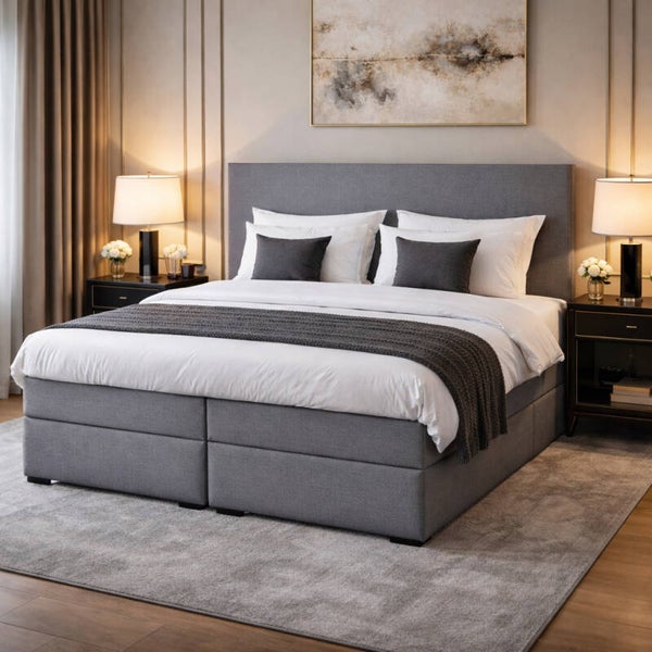 Boxspring Almere OP MAAT (Verkrijgbaar in diverse soorten stoffen en kleuren en ook in meegestoffeerd matras!)