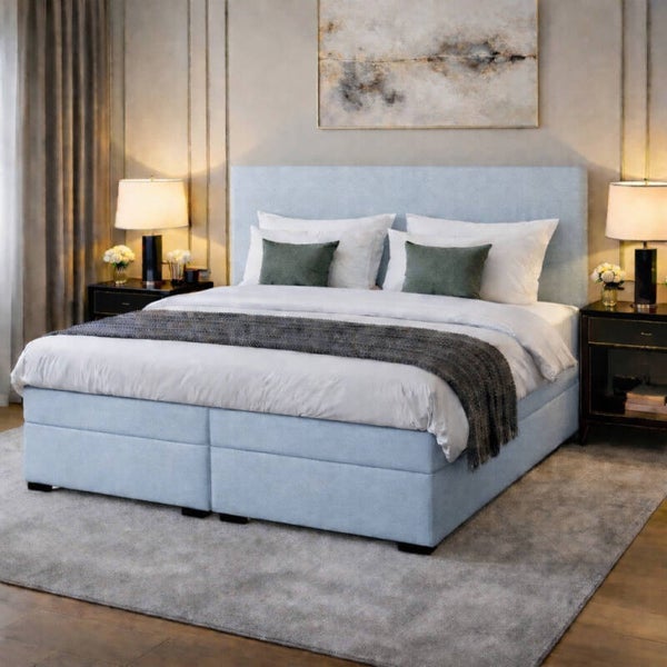 Boxspring Amersfoort OP MAAT (Verkrijgbaar in diverse soorten stoffen en kleuren en ook in meegestoffeerd matras!)