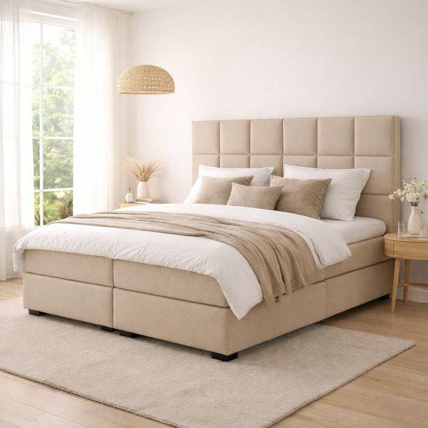 Boxspring Renkum OP MAAT (Verkrijgbaar in diverse soorten stoffen en kleuren en ook in meegestoffeerd matras!)
