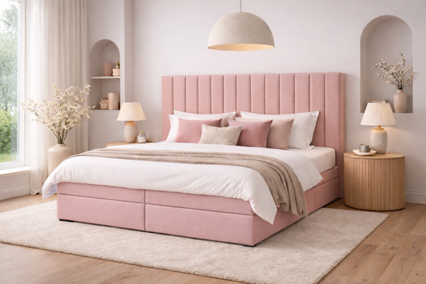 Boxspring Winterswijk OP MAAT (Verkrijgbaar in diverse soorten stoffen en kleuren en ook in meegestoffeerd matras!)