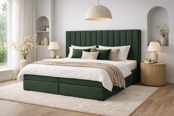 Boxspring Groenlo OP MAAT (Verkrijgbaar in diverse soorten stoffen en kleuren en ook in meegestoffeerd matras!)