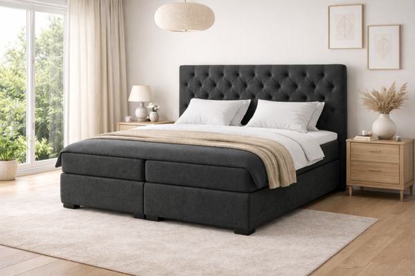 Boxspring Harderwijk OP MAAT (Verkrijgbaar in diverse soorten stoffen en kleuren en ook in meegestoffeerd matras!)